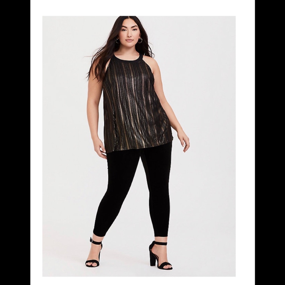 Plus size-Torrid-Black&Gold stripe goddess tunic